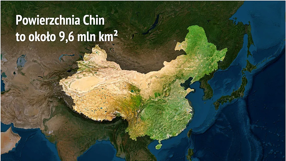 Powierzchnia Chin to około 9,6 mln km2