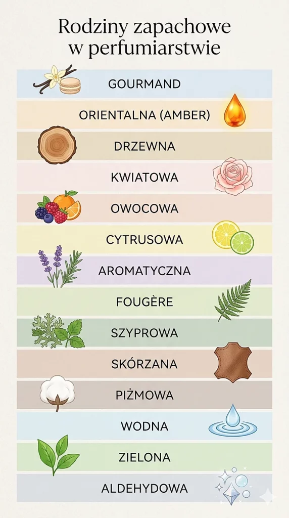 rodzina zapachowa w perfumiarstwie - spis rodzin zapachów